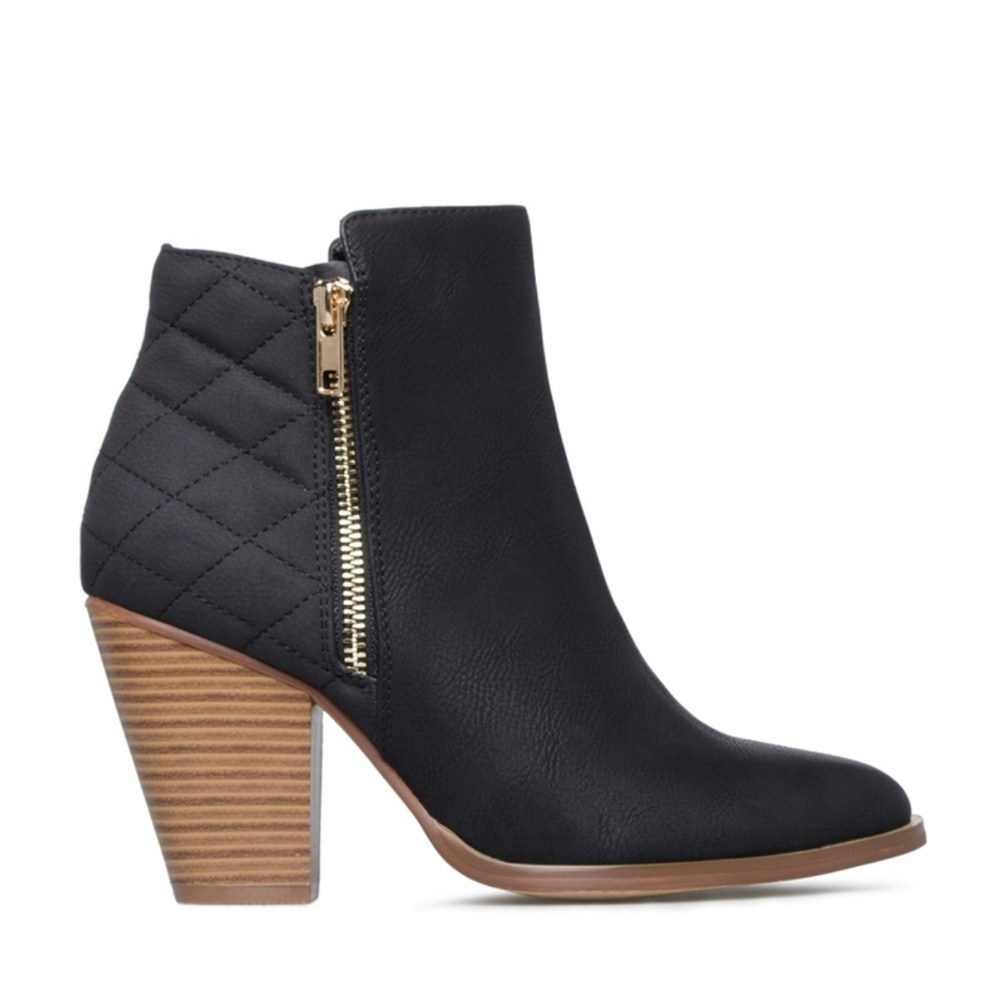 SHOEDAZZLE Black Ankle Boots
